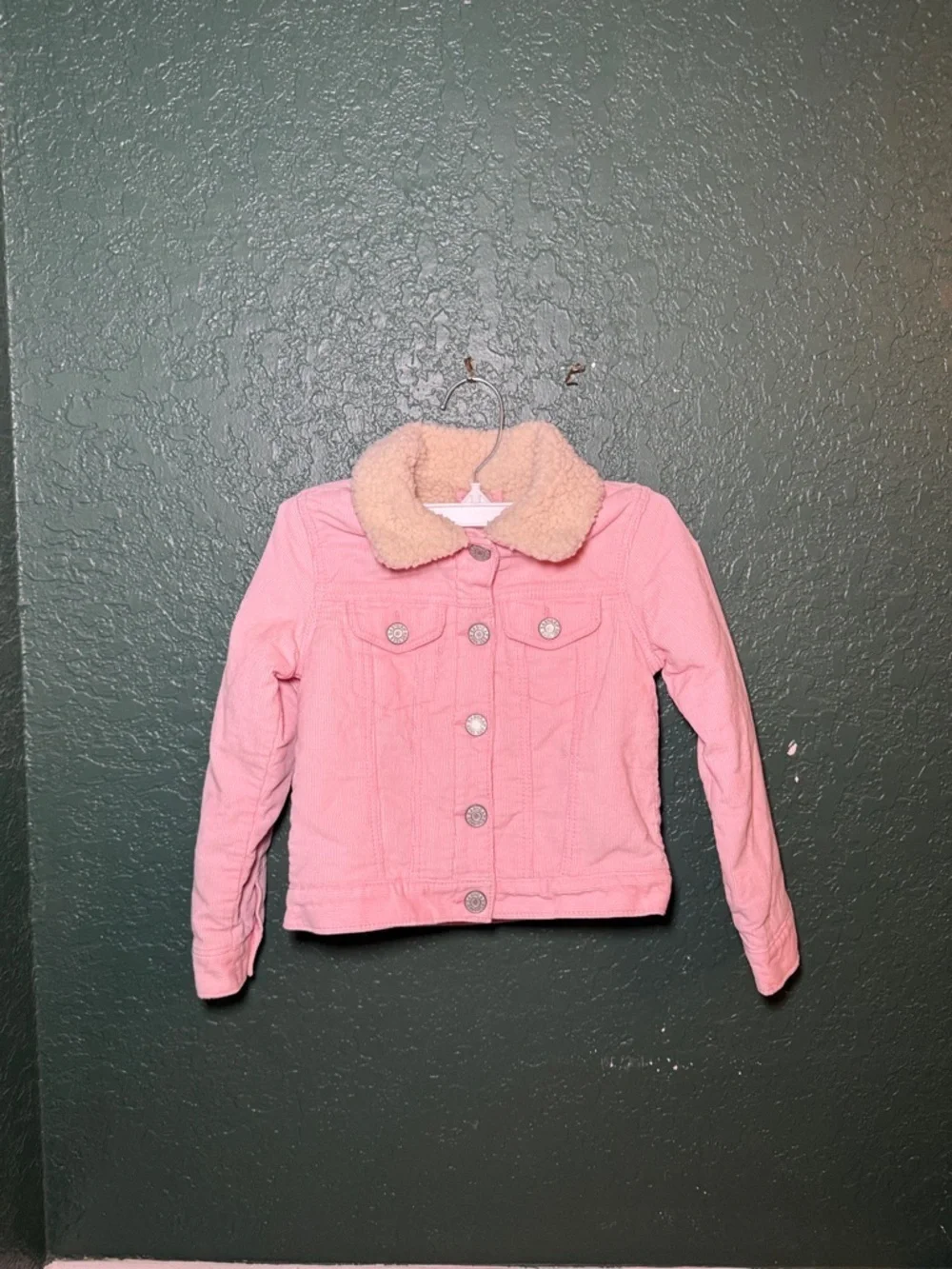 GAP Little Girl Pink Corduroy Sherpa Lined Jacket 4T 5T